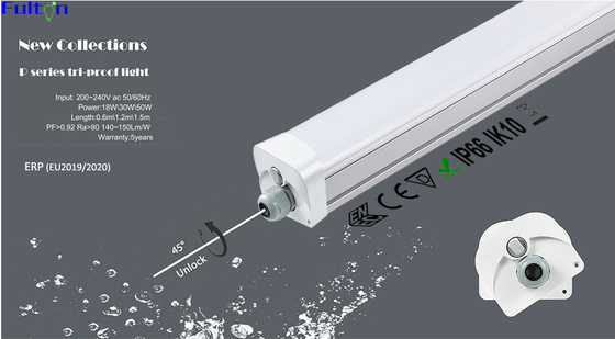 Warehouse Triproof LED Tube Light Motion Sensor Industrial P Series 150cm 50w 60w