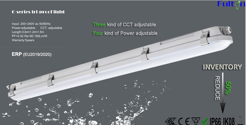 IP65 4ft Seamless Linkable LED Tri Proof Light 40w PC Material For Car Parking